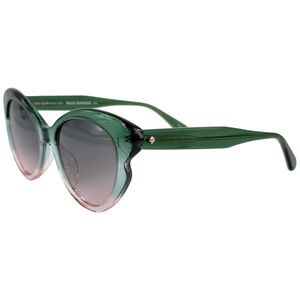 Kate Spade Elina S Womens Plastic Sunglass 3UKJP Green Blue 53-20 Gray Gradient